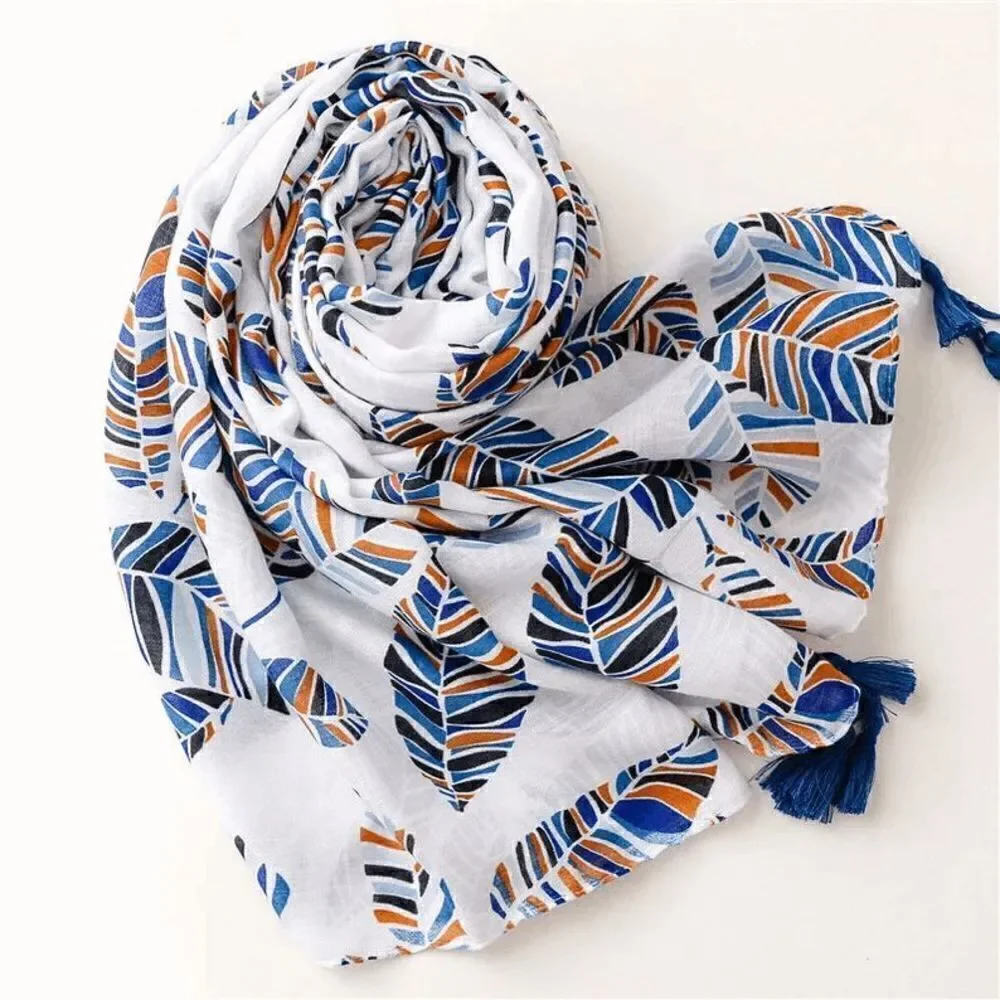 Ladies Blue Feather Scarf